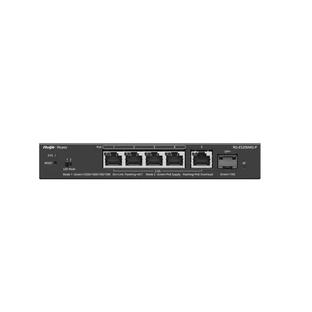 Ruijie Reyee RG-ES206MG-P — 5-port 2.5G cloud managed PoE switch